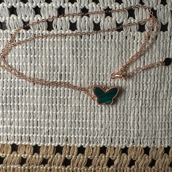Malachite Butterfly Pendant Necklace - Picture 5 of 8
